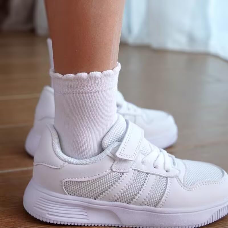 SUZEL Store Ruffle Socks for Girls, 4/6 Pack Girls White Uniform School Socks, Frilly Dress Socks for 4-6 6-8 8-10 10-12 Years Old - Image 5
